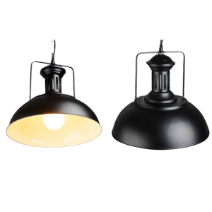 LAMPARA DE TECHO NEGRA PORTA AMPOLLETA E27 MODELO SPICA