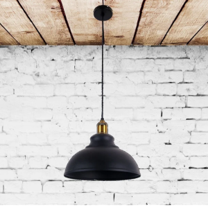 LAMPARA DE TECHO NEGRA PORTA AMPOLLETA E27 MODELO POLLUX