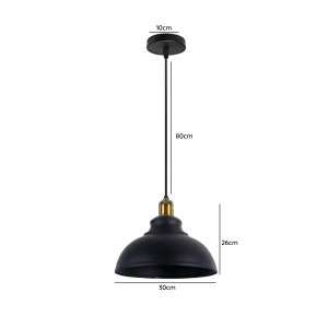 LAMPARA DE TECHO NEGRA PORTA AMPOLLETA E27 MODELO POLLUX