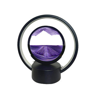 Lampara Tipo Reloj Negro con Pintas Purpuras