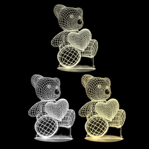LAMPARA LED 3D MODELO OSO 3000K 4000K 6000K 220V