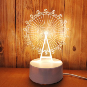 LAMPARA LED 3D MODELO RUEDA FORTUNA 3000K 4000K 6000K 220V