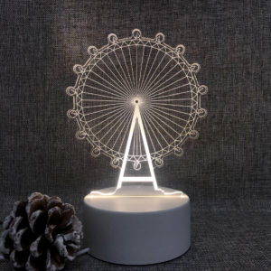LAMPARA LED 3D MODELO RUEDA FORTUNA 3000K 4000K 6000K 220V
