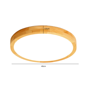 LAMPARA LED MODERNA CON CONTROL REDONDA SOBREPUESTA 36+36W 400MM MADERA CLARA 3000K-4000K-6000K MODELO TANNISTHA