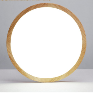 LAMPARA LED MODERNA CON CONTROL REDONDA SOBREPUESTA 24+24W 300MM MADERA CLARA 3000K-4000K-6000K MODELO TANNISTHA