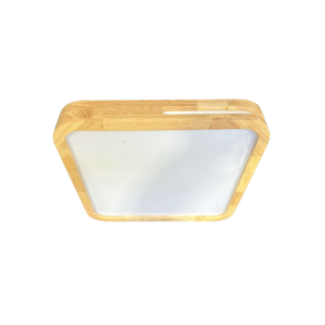 LAMPARA LED MODERNA CON CONTROL CUADRADO PARA SOBREPONER 36+36W 400MM MADERA CLARA 3000K-4000K-6000K MODELO TANNISTHA