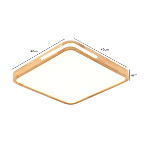 LAMPARA LED MODERNA CON CONTROL CUADRADO PARA SOBREPONER 36+36W 400MM MADERA CLARA 3000K-4000K-6000K MODELO TANNISTHA