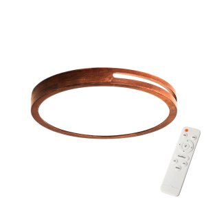 LAMPARA LED MODERNA REDONDO SOBREPUESTA 36W+36W 400MM MADERA OSCURO 3000K-4000K-6000K MODELO URVI