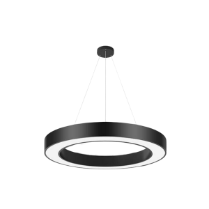 LAMPARA LED MODERNA COLGANTE 36W 600MM NEGRA 6000K MODELO REDONDA ABIERTA SVETLA
