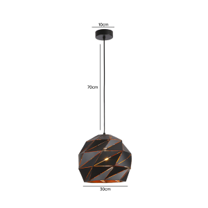 LAMPARA DE TECHO NEGRA PORTA AMPOLLETA E27 MODELO NASTI