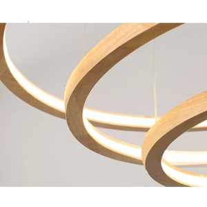 LAMPARA LED MODERNA REDONDA COLGANTE 76W 600MM MEDERA 3000K-4000K-6000K MODELO BANCROFT