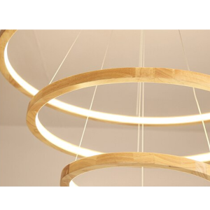 LAMPARA LED MODERNA REDONDA COLGANTE 76W 600MM MEDERA 3000K-4000K-6000K MODELO BANCROFT