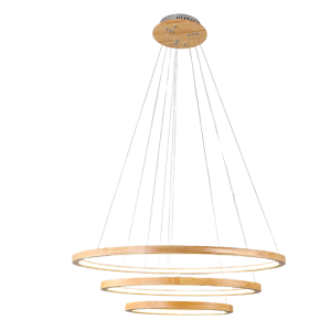 LAMPARA LED MODERNA REDONDA COLGANTE 76W 600MM MEDERA 3000K-4000K-6000K MODELO BANCROFT