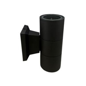 APLIQUE LED EXTERIOR NEGRO MODELO KAPELLE CILINDRO IP54 DOBLE PORTA GU10GARANTÍA