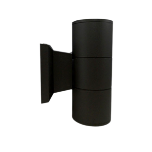 APLIQUE LED EXTERIOR NEGRO MODELO KAPELLE CILINDRO IP54 DOBLE PORTA GU10GARANTÍA