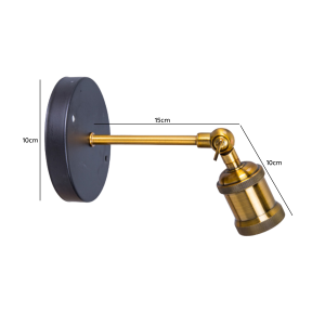 APLIQUE BRONCE PORTA AMPOLLETA E27 MODELO MAIA