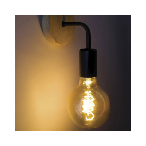 APLIQUE NEGRO MADERA PORTA AMPOLLETA E27 MODELO ASCELLA