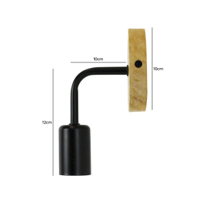 APLIQUE NEGRO MADERA PORTA AMPOLLETA E27 MODELO ASCELLA