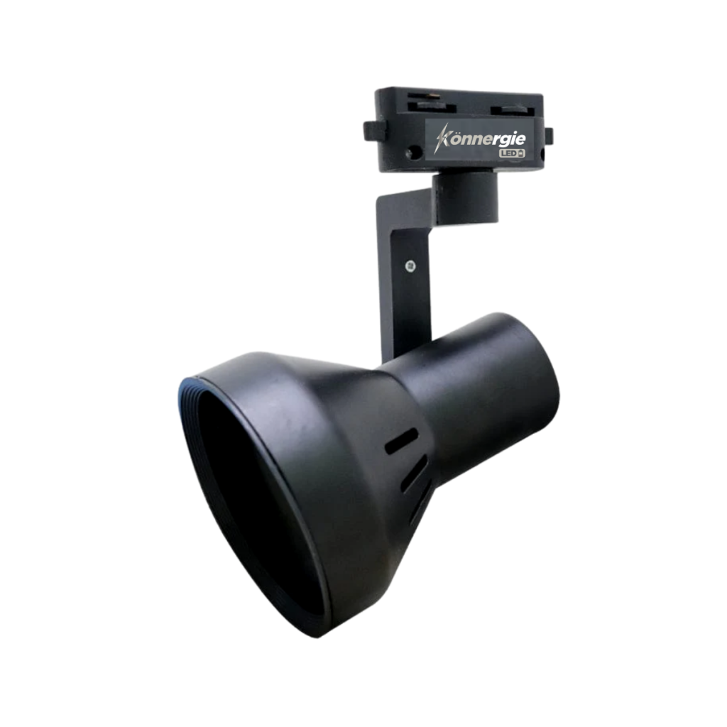 FOCO MONOFASICO NEGRO PORTA AMPOLLETA E27 MODELO HAEDI