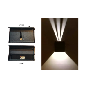 APLIQUE LED DOBLE 2X4W 3000K NEGRO MODELO EOS I