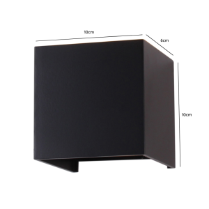 APLIQUE LED DOBLE 2X4W 3000K NEGRO MODELO EOS I