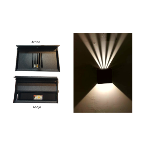 APLIQUE LED DOBLE 2X4W 3000K NEGRO MODELO EOS II