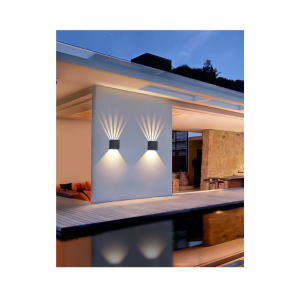 APLIQUE LED DOBLE 2X4W 3000K NEGRO MODELO EOS II