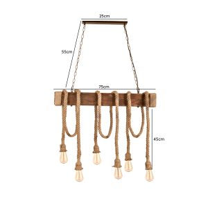 LAMPARA DE TECHO PORTA AMPOLLETA 6 SOQUETES E27 MODELO YUTE ALUDRA