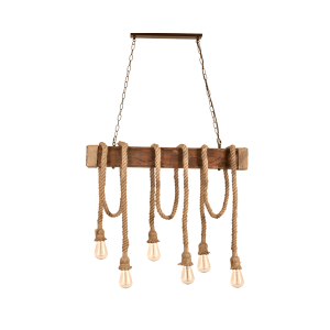 LAMPARA DE TECHO PORTA AMPOLLETA 6 SOQUETES E27 MODELO YUTE ALUDRA