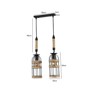 LAMPARA DE TECHO DOBLE PORTA AMPOLLETA E27 MODELO ARRAKIS