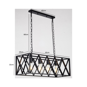 LAMPARA DE TECHO PORTA AMPOLLETA 4 SOQUETES E27 MODELO KUMA