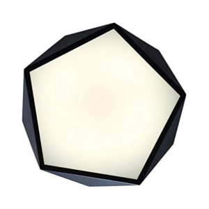 LAMPARA LED MODERNA PENTAGONO SOBREPUESTA C/CONTROL 36+36W 400MM NEGRO 3000K-4000K-6000K MODELO UKDAH