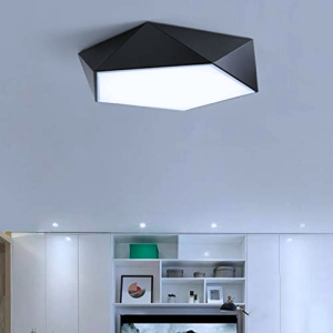 LAMPARA LED MODERNA PENTAGONO SOBREPUESTA C/CONTROL 36+36W 400MM NEGRO 3000K-4000K-6000K MODELO UKDAH