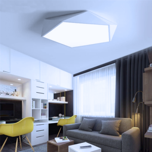 LAMPARA LED MODERNA PENTAGONO SOBREPUESTA 36+36W 400MM BLANCO 3000K-4000K-6000K MODELO UKDAH