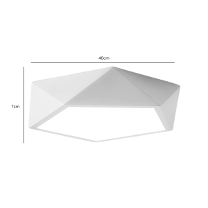 LAMPARA LED MODERNA PENTAGONO SOBREPUESTA 36+36W 400MM BLANCO 3000K-4000K-6000K MODELO UKDAH