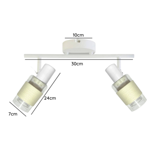 APLIQUE BLANCO DOBLE PORTA E14 LED MODELO ZAURAK