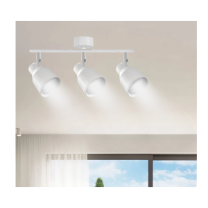 FOCO PORTA GU10 TRIPLE BLANCO SOBREPUESTO LED MODELO HÍADES