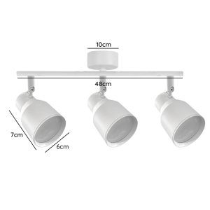 FOCO PORTA GU10 TRIPLE BLANCO SOBREPUESTO LED MODELO HÍADES