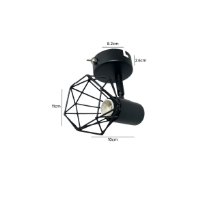 APLIQUE NEGRO SIMPLE PORTA E14 LED MODELO ZAVIJAVA