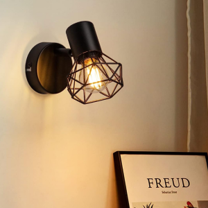 APLIQUE NEGRO SIMPLE PORTA E14 LED MODELO ZAVIJAVA