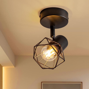 APLIQUE NEGRO SIMPLE PORTA E14 LED MODELO ZAVIJAVA