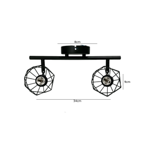 APLIQUE NEGRO DOBLE PORTA E14 LED MODELO ZAVIJAVA