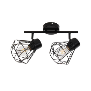APLIQUE NEGRO DOBLE PORTA E14 LED MODELO ZAVIJAVA