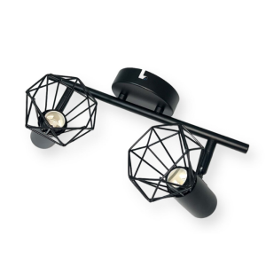 APLIQUE NEGRO DOBLE PORTA E14 LED MODELO ZAVIJAVA