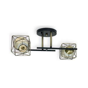 APLIQUE NEGRO-COBRE DOBLE PORTA E27 LED 12 MESES DE GARANTÍA