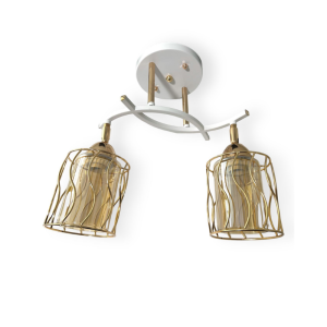 APLIQUE BLANCO-DORADO DOBLE PORTA E27 LED MODELO ZOSMO