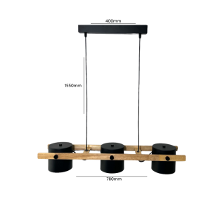 LAMPARA DE TECHO TRIPLE DIRIGIBLE PORTA AMPOLLETA E2 MODELO TARF