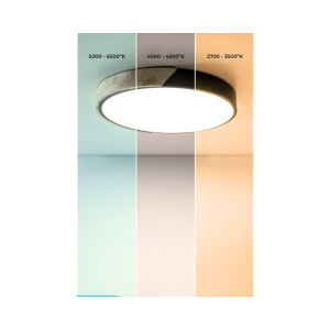 LAMPARA LED MODERNA CON CONTROL REDONDO SOBREPUESTA 24+24W 300MM MADERA Y NEGRO 3000K-4000K-6000K MODELO DIPHDA