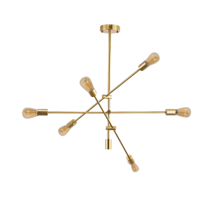 LAMPARA DE TECHO DORADA 8 PORTA AMPOLLETA E27 MODELO MARSIC II