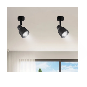 FOCO PORTA GU10 NEGRO SOBREPUESTO LED MODELO HÍADES